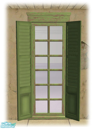 Sims 2 — Single Shutt Window - Frame Worn Green by Shakeshaft — Part of the second set of recolours of the Bourbon St