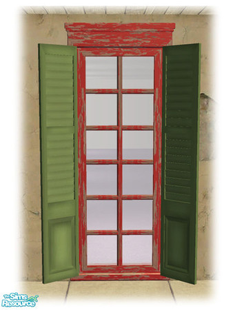 Sims 2 — Single Shutt Window - Frame Worn Red by Shakeshaft — Part of the second set of recolours of the Bourbon St