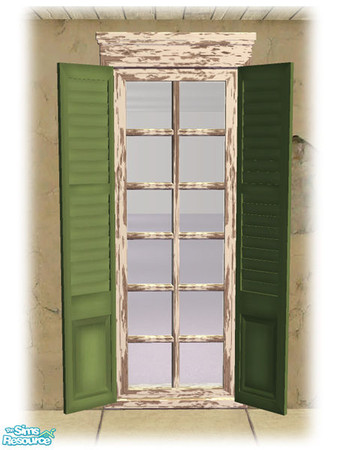 Sims 2 — Single Shutt Window - Frame Worn White by Shakeshaft — Part of the second set of recolours of the Bourbon St