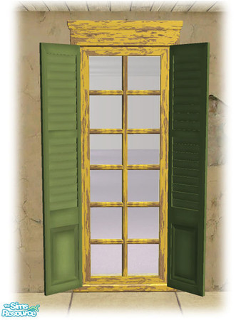 Sims 2 — Single Shutt Window - Frame Worn Yellow by Shakeshaft — Part of the second set of recolours of the Bourbon St