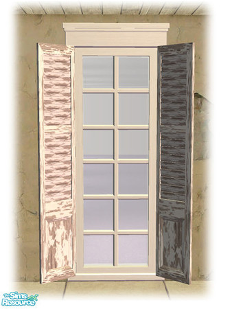 Sims 2 — Single Shutt Window - Shutters Worn White by Shakeshaft — Part of the second set of recolours of the Bourbon St
