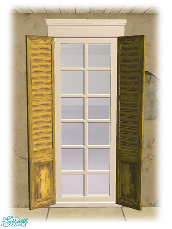 Sims 2 — Single Shutt Window - Shutters Worn Yellow by Shakeshaft — Part of the second set of recolours of the Bourbon St