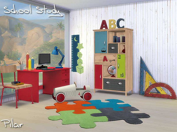 Sims 4 — School Study by Pilar — Playground and study