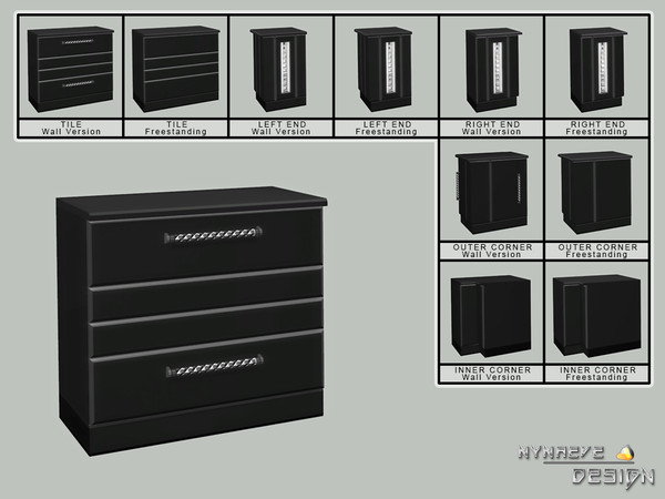 Sims 4 — Altara Kitchen Counter by NynaeveDesign — Located in: Surfaces - Counters Price: 500 Tiles: 1x1 Color Options: 2