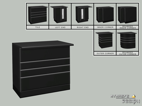 Sims 4 — Altara Counter Island by NynaeveDesign — Altara Kitchen - Counter Island Located in: Surfaces - Counters Price: