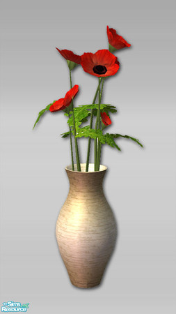 Sims 2 — Lucia Poppy Vase - Mesh by Shakeshaft — Part of a modern contemporary lounge set, comprising of a Sofa, Loveseat