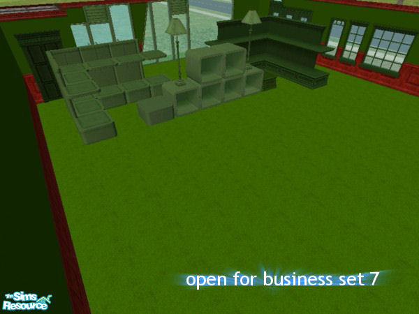 Sims 2 — OFB Set 7 by simmyfan2852 — A green recolor of set of various Open for Business objects. The Euro theme objects