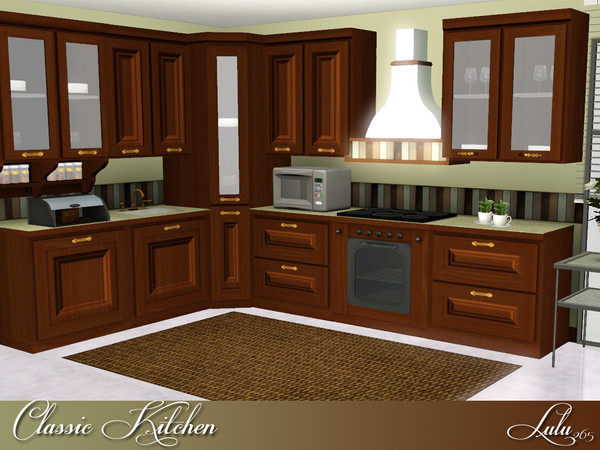 Sims 3 — Classic Kitchen by Lulu265 — A traditional Kitchen , with various counter and cabinet variations to mix and