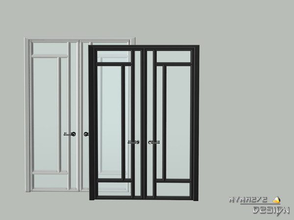 Sims 4 — Altara Double Glass Door by NynaeveDesign — Altara Build Set - Double Glass Door Located in: Build - Doors