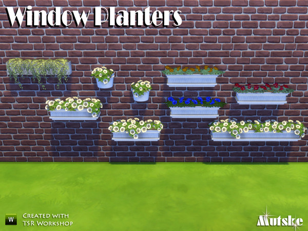 Sims 4 — Window Planters by Mutske — Some new window planters to decorate your windows. You can find them in buildmode