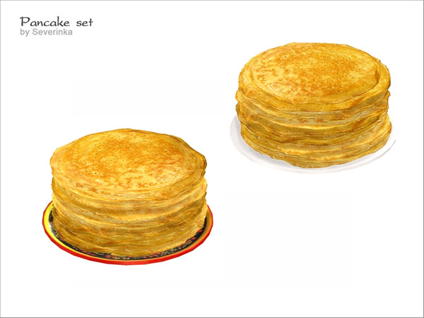 Sims 4 — Pancakes on the plate by Severinka_ — Pancakes on the plate of a set 'Pancake set' To decorate the kitchen or