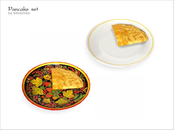 Sims 4 — Quarter pancake on the plate by Severinka_ — Quarter pancake on the plate of a set 'Pancake set' To decorate the