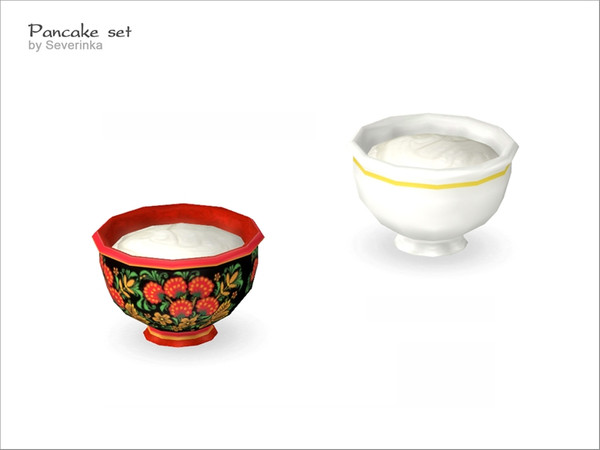 Sims 4 — Pialat with sour cream by Severinka_ — Pialat with sour cream of a set 'Pancake set' To decorate the kitchen or
