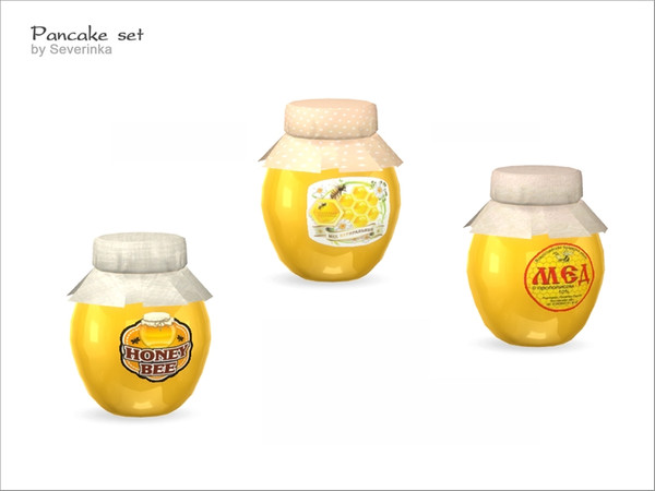 Sims 4 — Jar of honey by Severinka_ — Jar of honey of a set 'Pancake set' To decorate the kitchen or dining room 3 colors