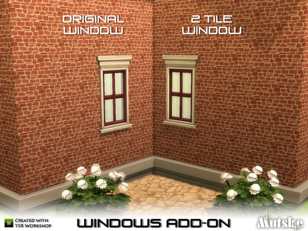 Sims 4 — Window Add-on Classic Casement 2x1 Single by Mutske — Part of the Window Add-on. Made by Mutske@TSR.