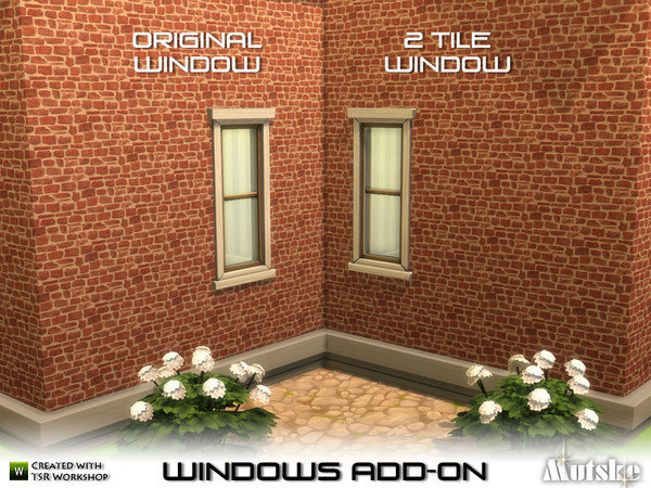 Sims 4 — Window Add-on Double Hung 2x1 Single by Mutske — Part of the Window Add-on. Made by Mutske@TSR.