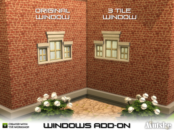 Sims 4 — Window Add-on Farmyard 3x1 by Mutske — Part of the Window Add-on. Made by Mutske@TSR.