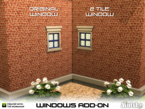 Sims 4 — Window Add-on Short Classic Casement 2x1 Single by Mutske — Part of the Window Add-on. Made by Mutske@TSR.