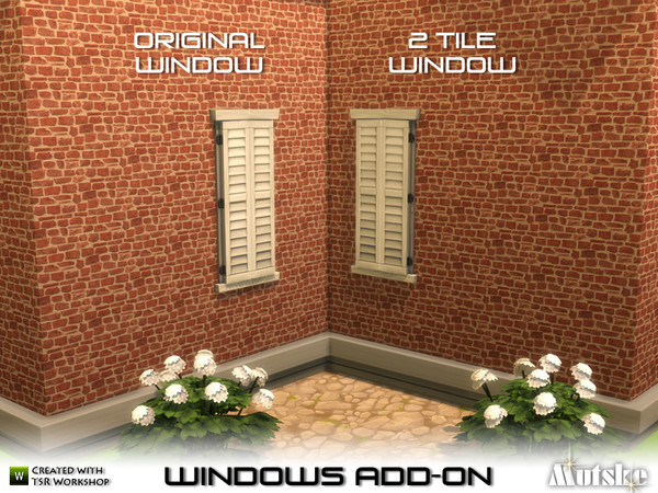 Sims 4 — Window Add-on Shutter to Think 2x1 Single by Mutske — Part of the Window Add-on. Made by Mutske@TSR.