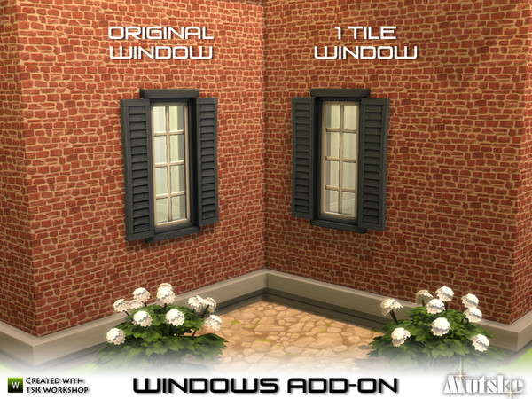 Sims 4 — Window Add-on Surburba Outlook 1x1 by Mutske — Part of the Window Add-on. Made by Mutske@TSR.
