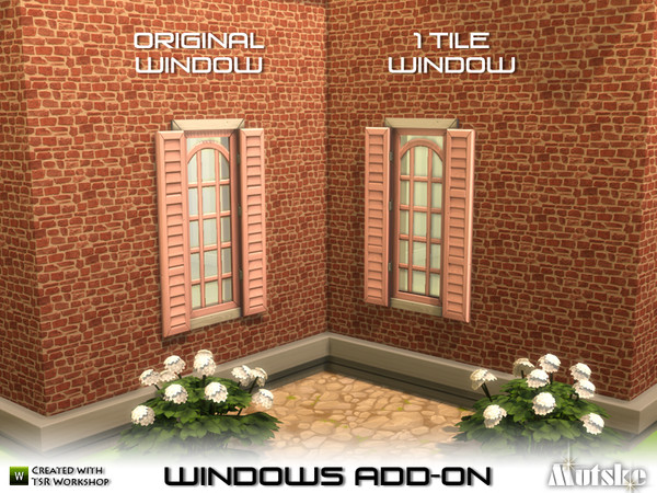 Sims 4 — Window Add-on Tall Order 1x1 by Mutske — Part of the Window Add-on. Made by Mutske@TSR.