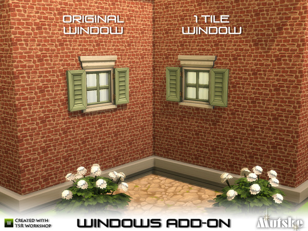 Sims 4 — Window Add-on The Woodcutter's 1x1 by Mutske — Part of the Window Add-on. Made by Mutske@TSR.
