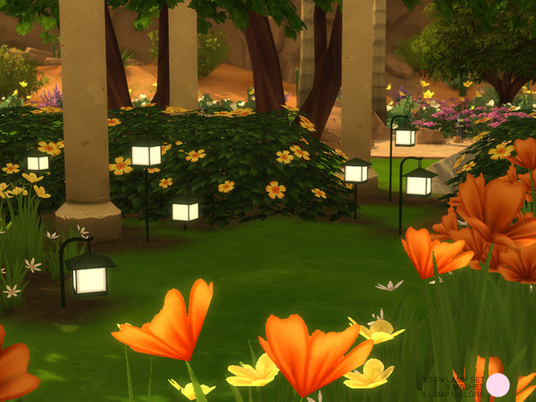 Sims 4 — Kern Lamp Set by DOT — Kern Lamp Set. Classic with Asian Flair, Outdoor Lamp Set. Contemporary Metal and White