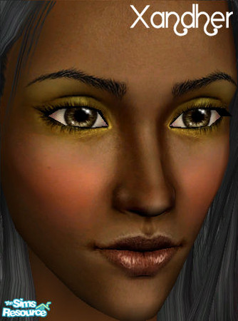 Sims 2 — Gemstone Eyeshadow - Madiera by Xandher — This is a dramatic, golden bronze eyeshadow that looks great on dark