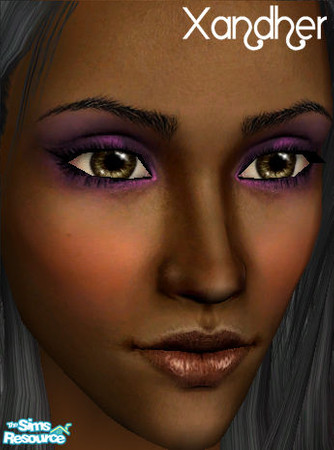 Sims 2 — Gemstone Eyeshadow - Iolite by Xandher — This is a dramatic, intense purple eyeshadow that looks great on dark
