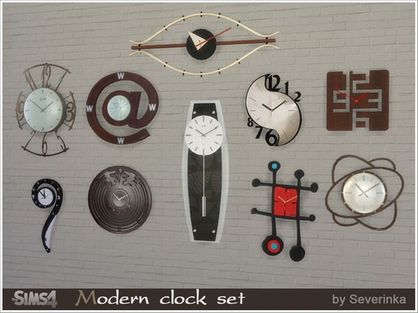Sims 4 — Modern clock set by Severinka_ — Wall clock in modern style of the original form. For the decoration of the lots