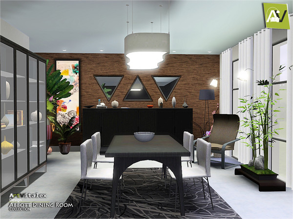 Sims 3 — Abbott Dining Room by ArtVitalex — - Abbott Dining Room - ArtVitalex@TSR, Jul 2015 - All objects are recolorable