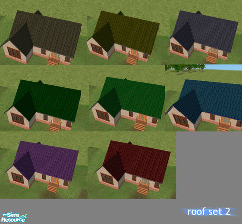 Sims 2 — Roof Set 2 by simmyfan2852 — A collection of roofs in 8 colors