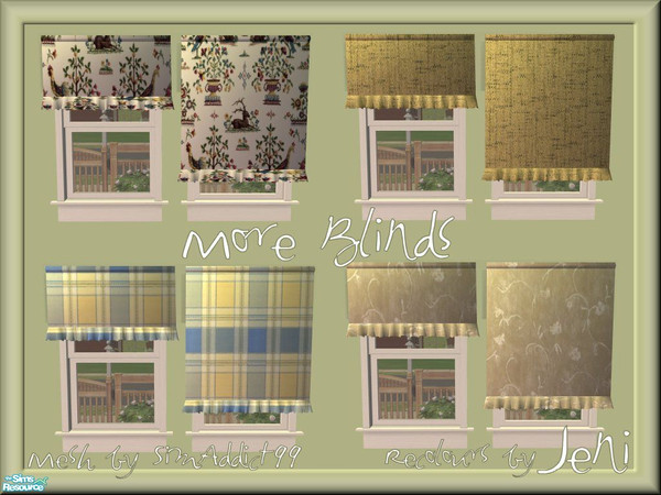 Sims 2 — More Blinds by jeni — Another selection of recolours of Simaddict99's Ruffled/Sunroom Blind. Get them all or