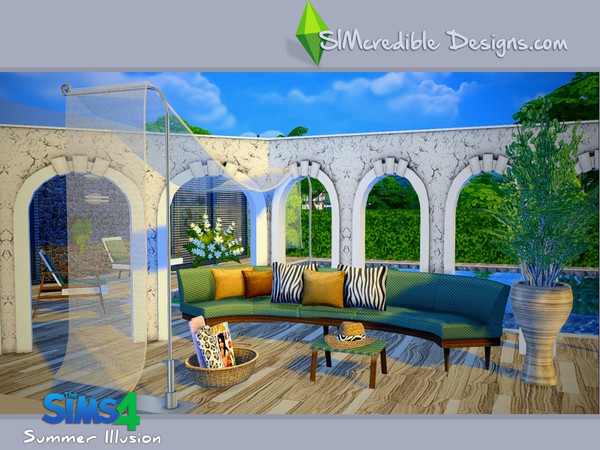 Sims 4 — Summer Illusion by SIMcredible! — Yay! Summer time :D Enjoy the swimming pool with your sim friends in this