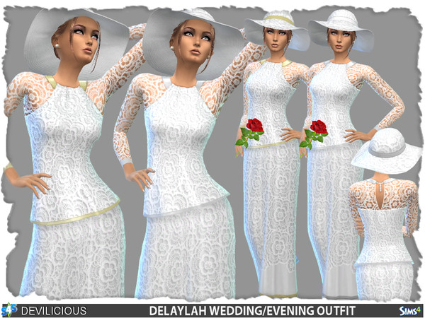 Sims 4 — Delaylah Set by Devilicious — This set is perfect for weddings, party's or formal occasions. The Delaylah top is
