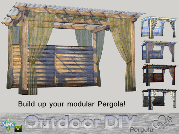 Sims 4 — DIY Modular Pergola by BuffSumm — The slogan of your Sim is: Do It Yourself! So your Sim took a lot of