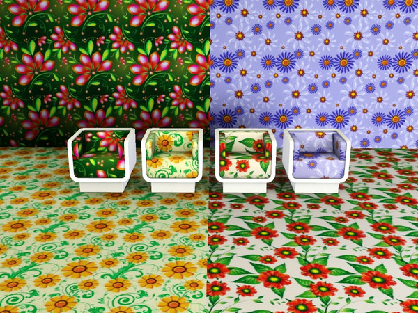 Sims 3 — Flowers 1 by Andreja157 — Patterns created with Create a pattern tool Categories: - fabrics: Colored flower -