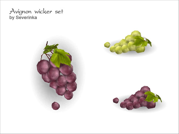 Sims 4 — [Avignon] Grapes by Severinka_ — Bunch of grapes addition to the set of 'Avignon dining' rustic style 2 colors