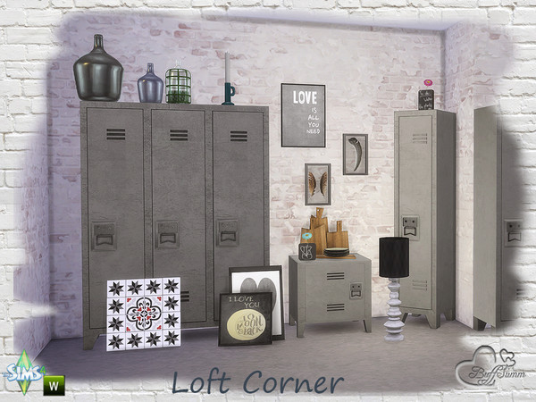 Sims 4 — Loft Corner by BuffSumm — Modern, Industrial, Loft... Just three words to describe this awesome furniture and