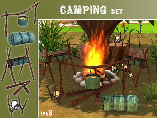 Sims 4 — Camping set by soloriya — This camping set will make it easy for you to prepare for your next family camping