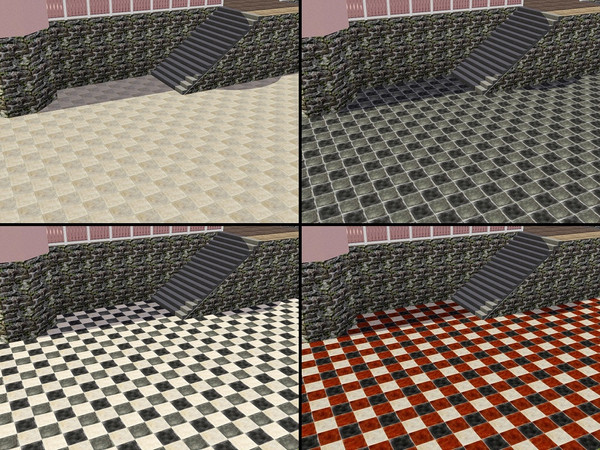 Sims 3 — PH Large clay tiles set by Prickly_Hedgehog — Large clay tiles, old and worn, in different color combinations.