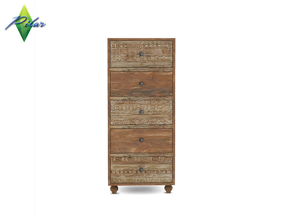 Sims 4 — Collector Drawers Samoa by Pilar — Mix of styles, current furniture, a vintage note and an exotic touch