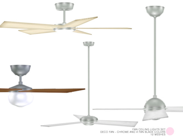 Sims 4 — Fan Ceiling Lights Set by DOT — Fan Ceiling Lights Set Hanging and Flush Mount Contemporary Design for Indoor