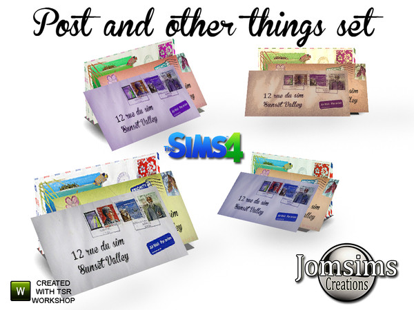 Sims 4 — post and other things letters deco1 by jomsims — post and other things letters deco1