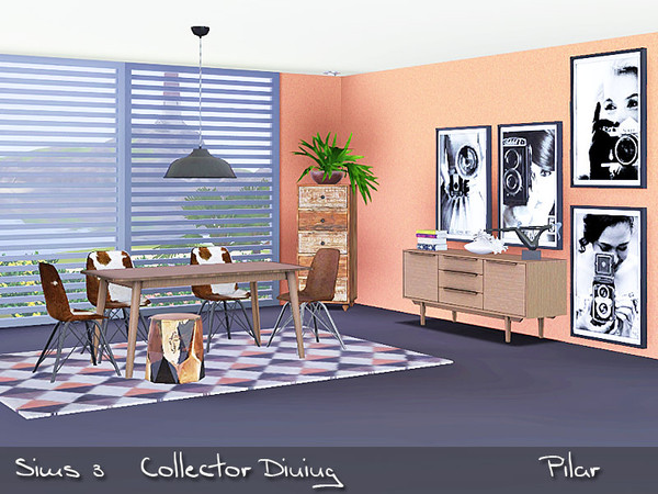 Sims 3 — Collector Dining by Pilar — Mix of styles, current furniture, a vintage note and an exotic touch