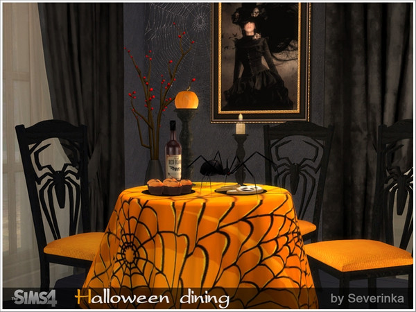 Sims 4 — Halloween dining by Severinka_ — A set of furniture for the holiday Halloween in gothic style. For decoration of