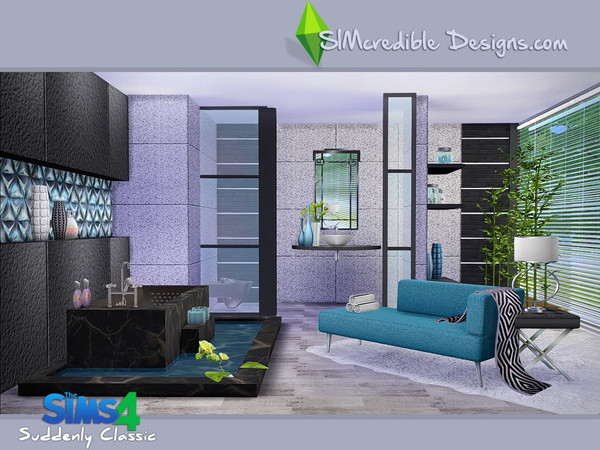 Sims 4 — Suddenly Classic by SIMcredible! — A versatile modern bathroom for your sims. Featuring 18 new pieces which