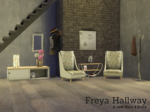 Sims 4 — Freya Hallway by Angela — Freya Hallway Made to match the other Freya sets in a light wood and neutral colours