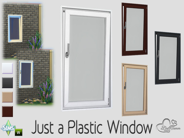 Sims 4 — 1x1 Left Open by BuffSumm — Part of the 'Just a Plastic Window' Set
