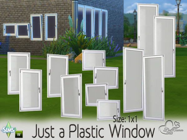 Sims 4 — Just a Plastic Window (1x1) by BuffSumm — WALL CUTOUTS UPDATED MAY 2022 This set contains 16 new windows for